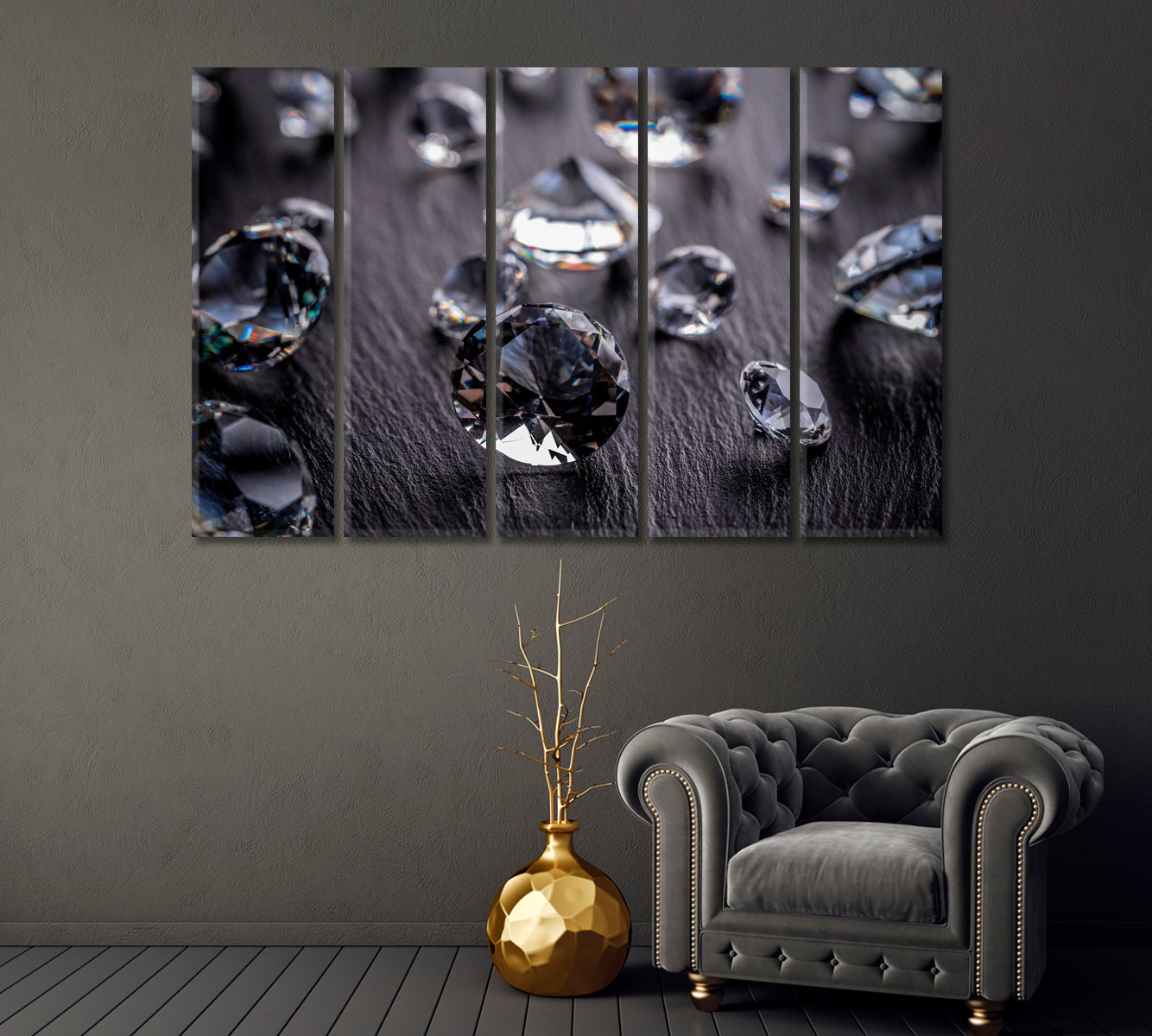 Diamonds Canvas Print-CetArt-1 Panel-24x16 inches-CetArt