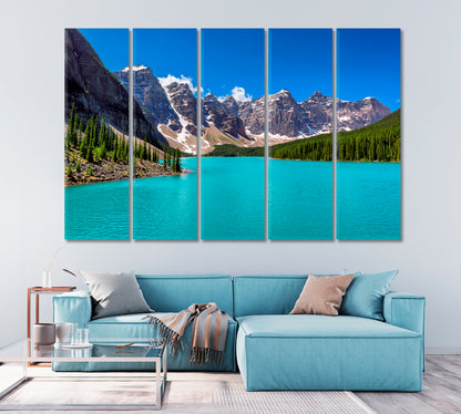 Turquoise Lake in the Rocky Mountains Canada Canvas Print-Canvas Print-CetArt-1 Panel-24x16 inches-CetArt