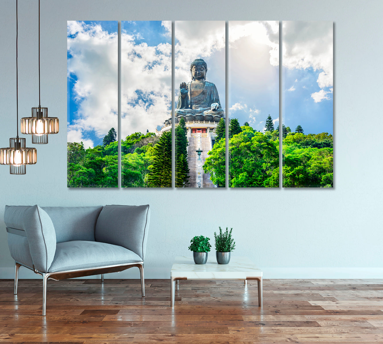 Big Buddha Statue Hong Kong Canvas Print-Canvas Print-CetArt-1 Panel-24x16 inches-CetArt