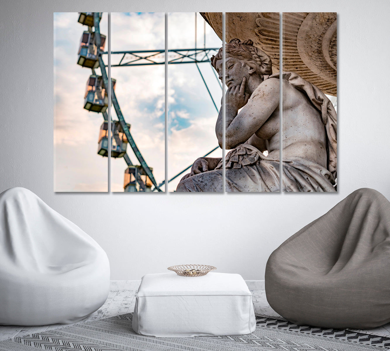 Sculpture of Fountain Danubius Budapest Hungary Canvas Print-Canvas Print-CetArt-1 Panel-24x16 inches-CetArt