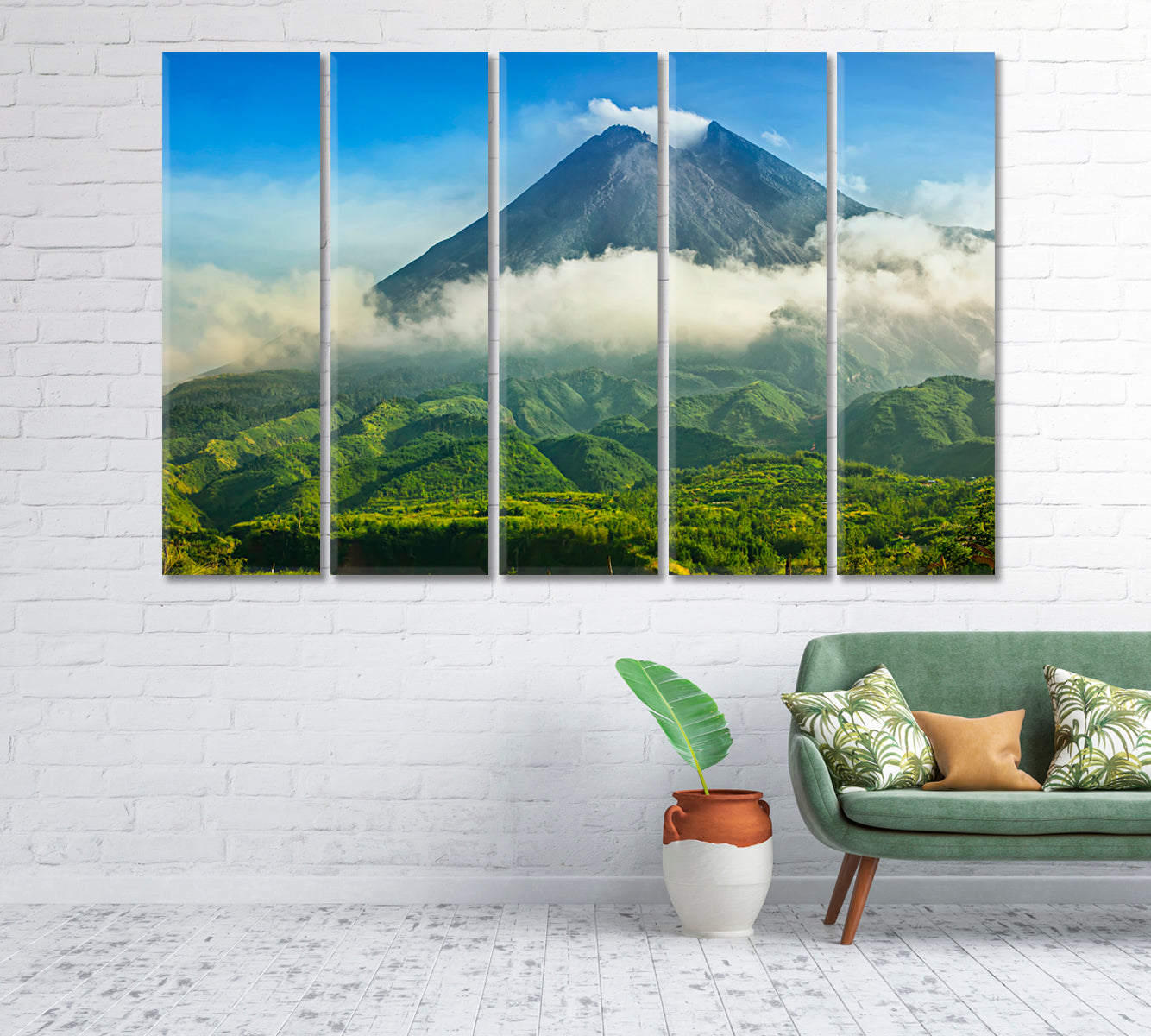 Active Volcano Merapi in Indonesia Canvas Print-Canvas Print-CetArt-1 Panel-24x16 inches-CetArt