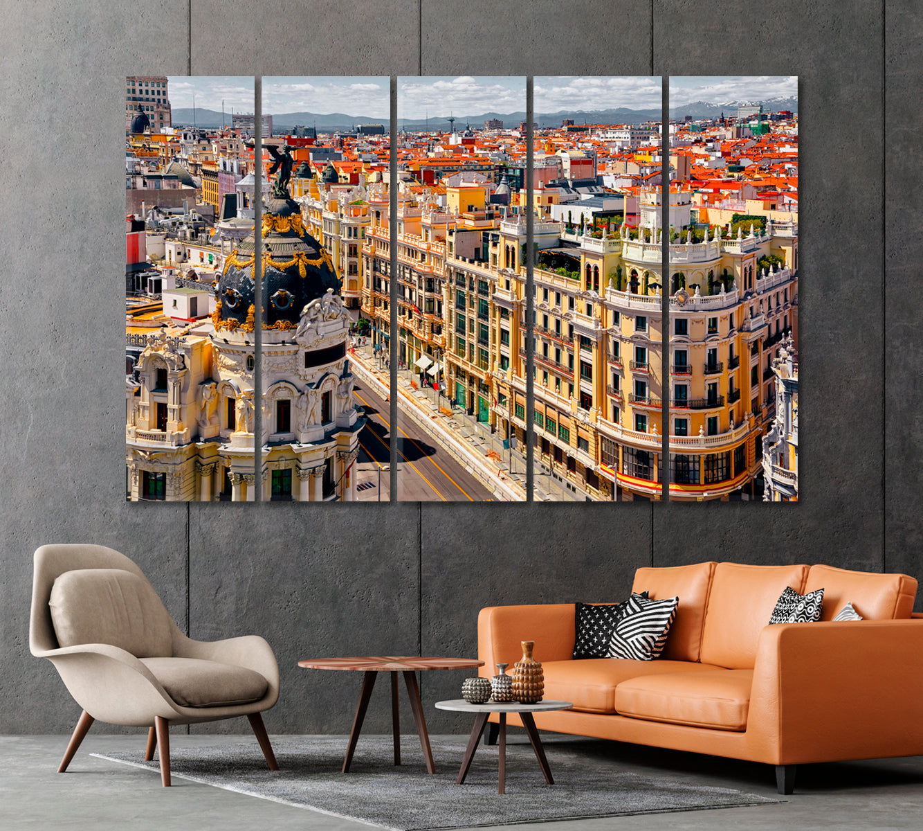 Madrid Cityscape Spain Canvas Print-Canvas Print-CetArt-1 Panel-24x16 inches-CetArt