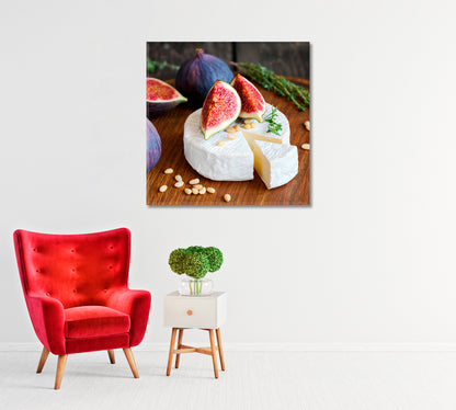 Camembert Cheese with Figs Canvas Print-Canvas Print-CetArt-1 panel-12x12 inches-CetArt