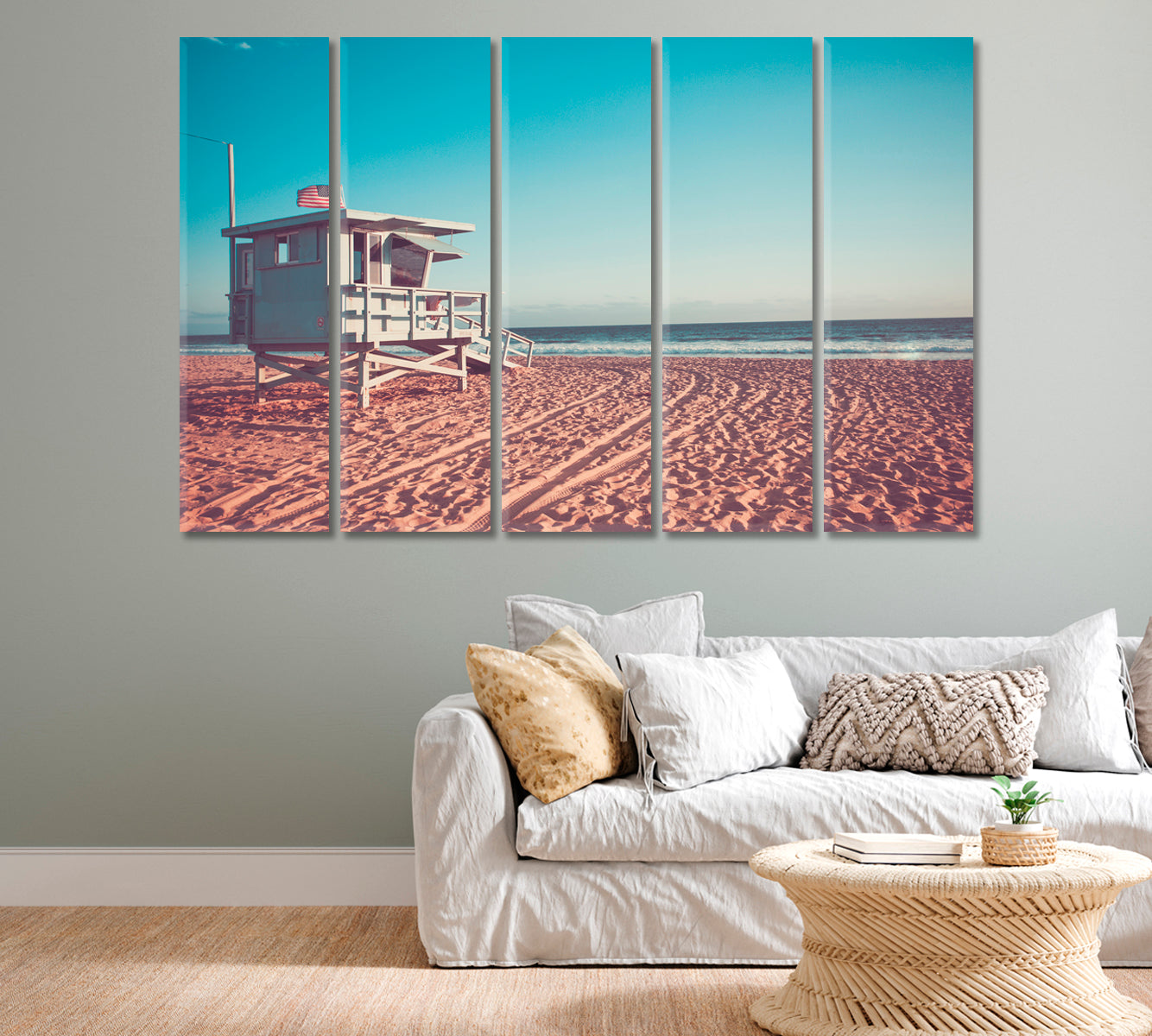 Lifeguard Tower Santa Monica California USA Canvas Print-Canvas Print-CetArt-1 Panel-24x16 inches-CetArt