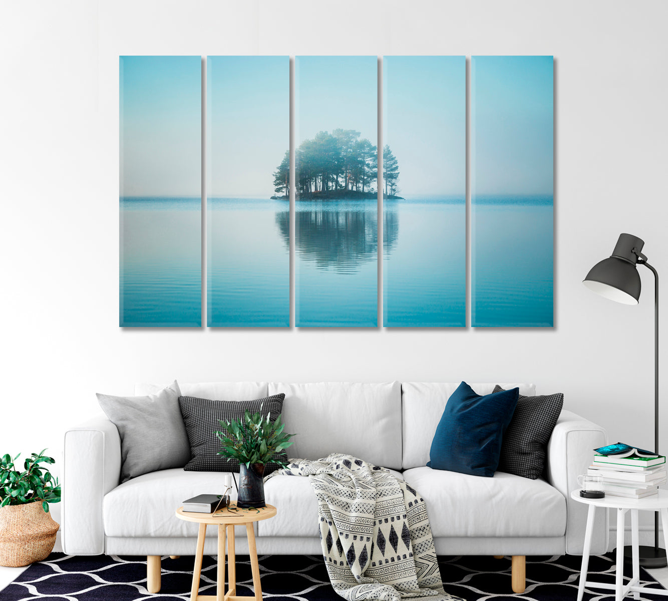 Island on Jonsvatnet Lake Norway Canvas Print-Canvas Print-CetArt-1 Panel-24x16 inches-CetArt