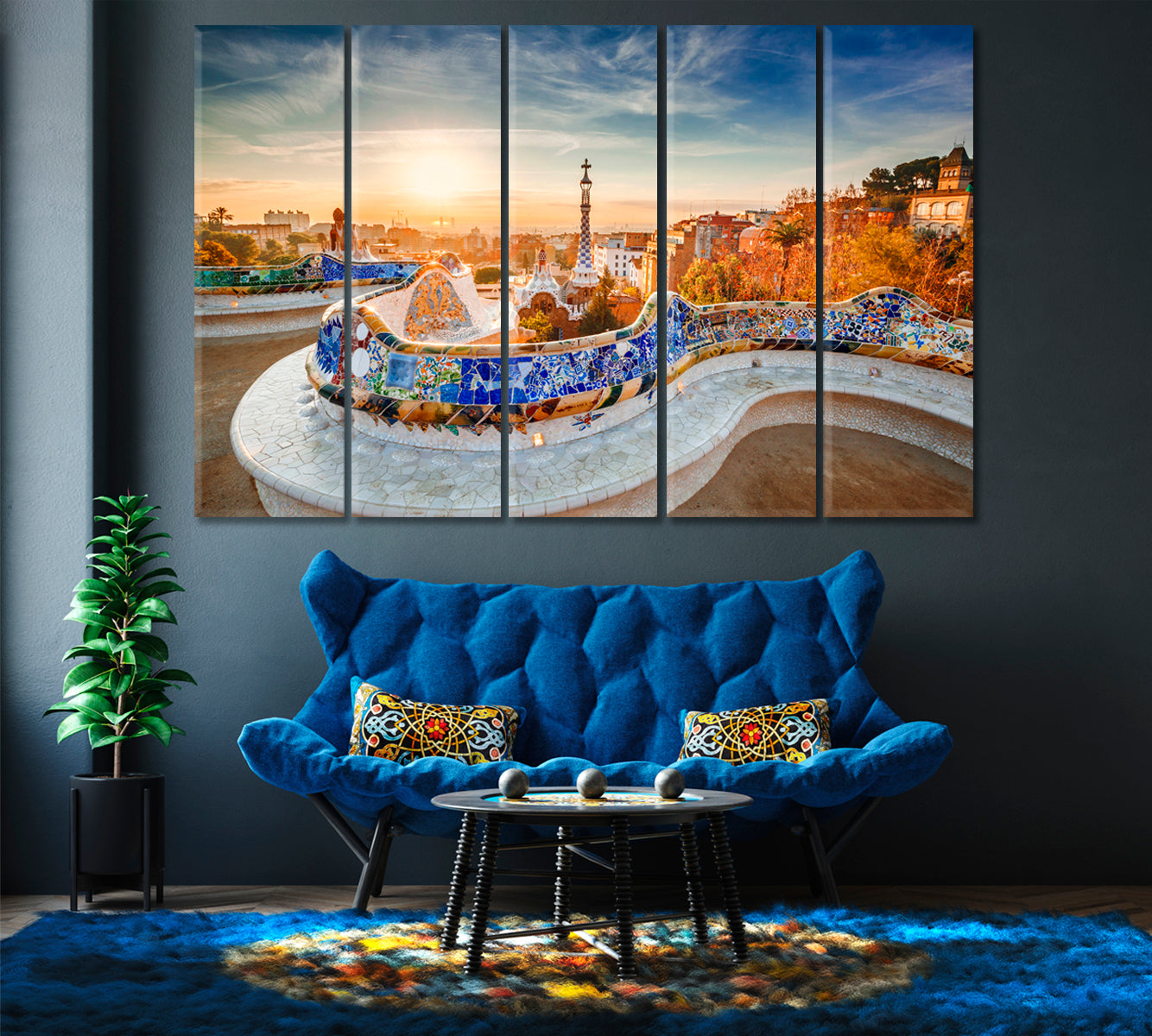 Park Guell Barcelona Canvas Print-Canvas Print-CetArt-1 Panel-24x16 inches-CetArt