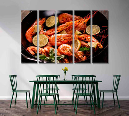 King Prawns with Lemon Canvas Print-Canvas Print-CetArt-1 Panel-24x16 inches-CetArt