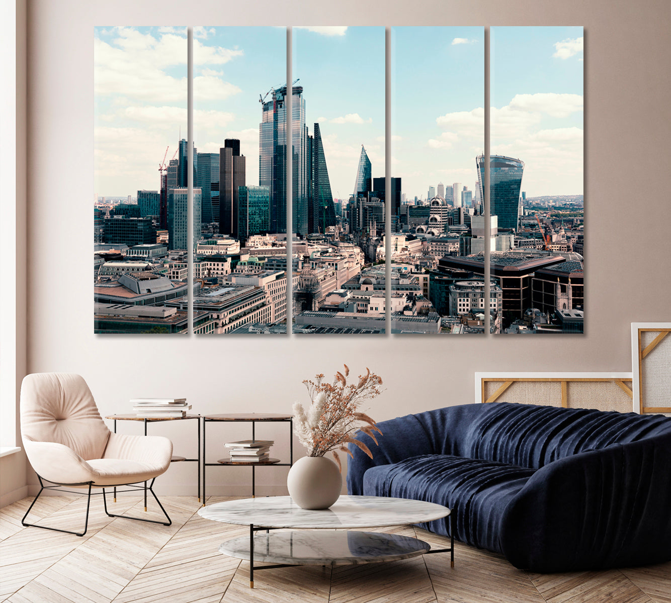 Skyscrapers of London Financial District UK Canvas Print-Canvas Print-CetArt-1 Panel-24x16 inches-CetArt