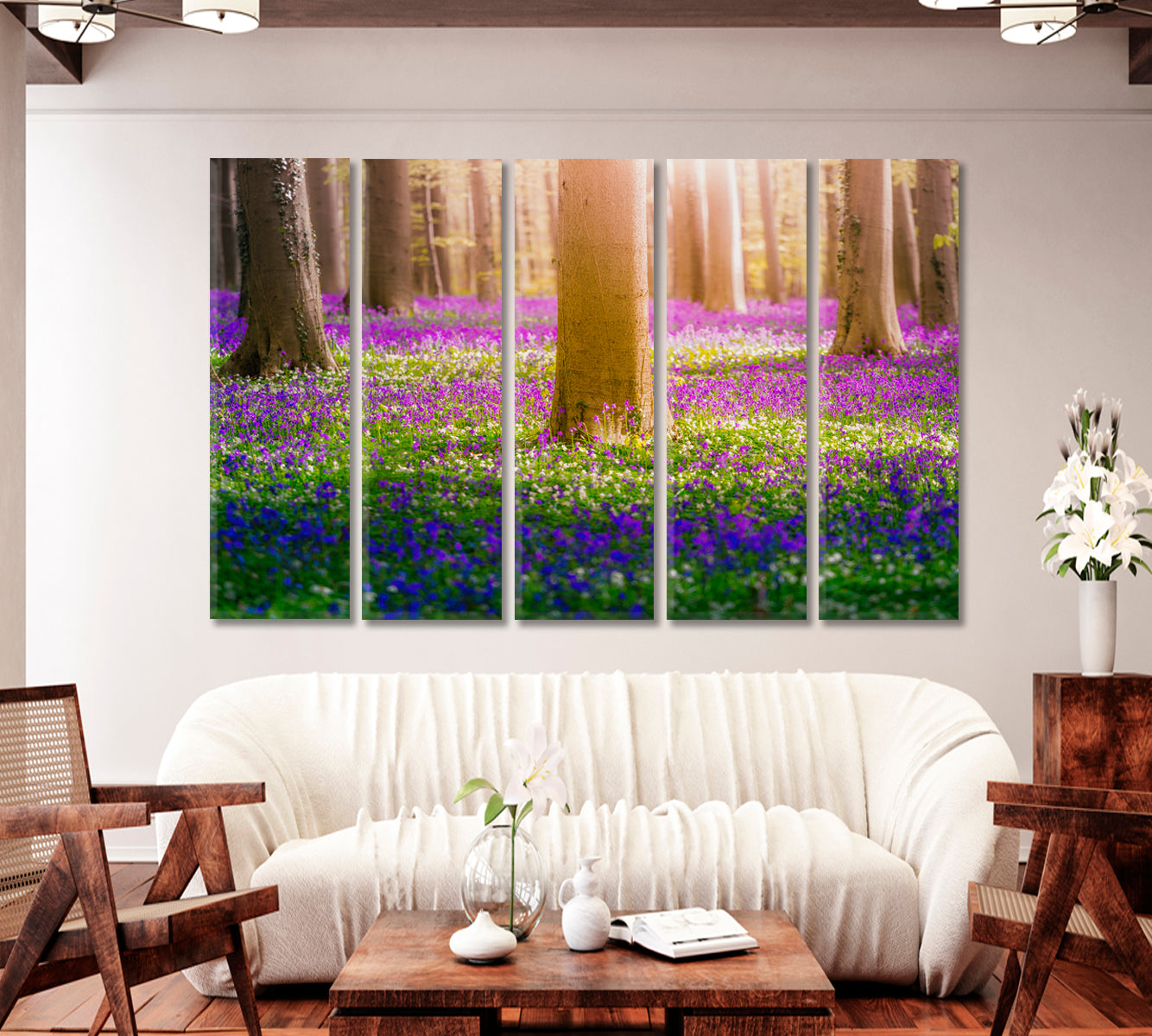 Bluebell Flowers in Hallerbos Forest Belgium Canvas Print-Canvas Print-CetArt-1 Panel-24x16 inches-CetArt