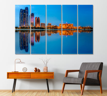 Abu Dhabi Skyline at Sunset UAE Canvas Print-Canvas Print-CetArt-1 Panel-24x16 inches-CetArt