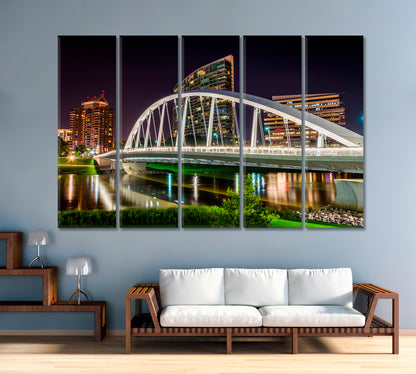 Discovery Bridge in Columbus Ohio USA Canvas Print-Canvas Print-CetArt-1 Panel-24x16 inches-CetArt