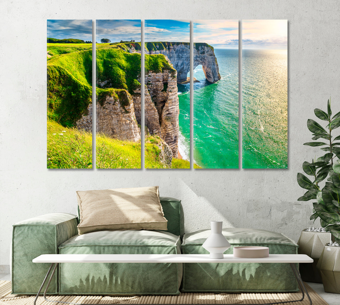 Aval Cliff Normandy France Europe Canvas Print-Canvas Print-CetArt-1 Panel-24x16 inches-CetArt