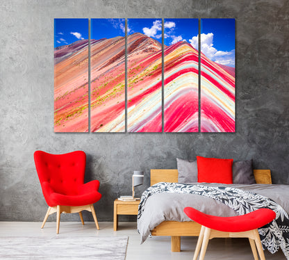 Vinicunca Rainbow Mountain Peru Canvas Print-Canvas Print-CetArt-1 Panel-24x16 inches-CetArt