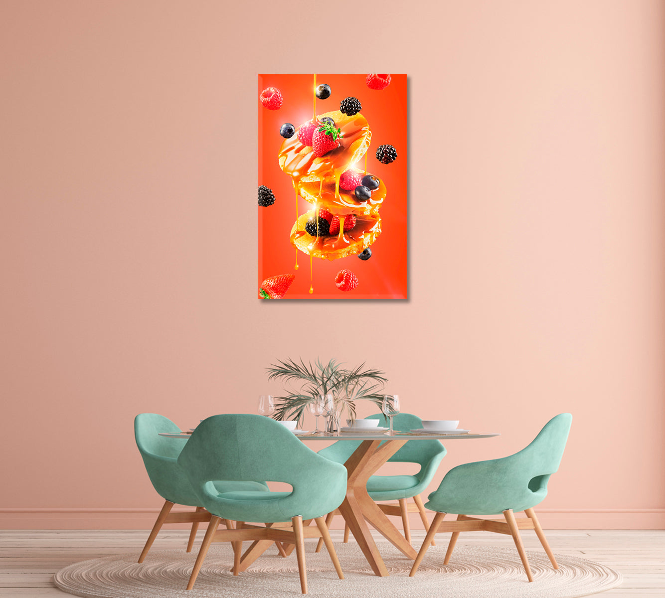 American Pancakes Covered Honey Canvas Print-Canvas Print-CetArt-1 panel-16x24 inches-CetArt