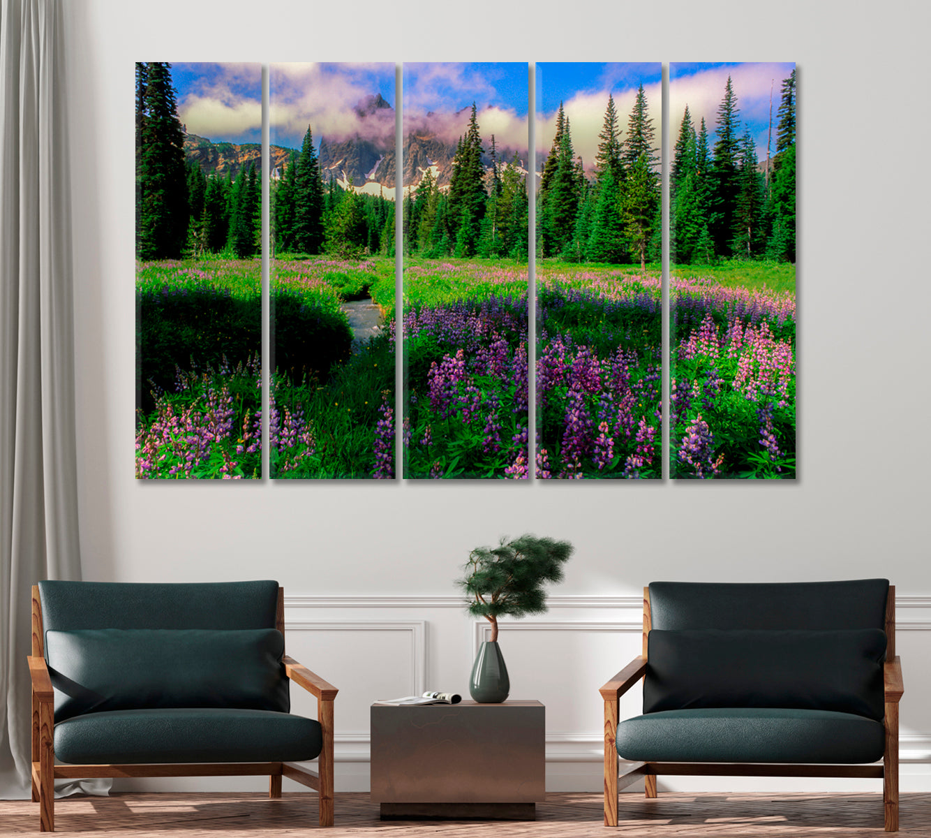 Canyon Creek Meadow and Three Fingered Jack Mountain Oregon Canvas Print-Canvas Print-CetArt-1 Panel-24x16 inches-CetArt