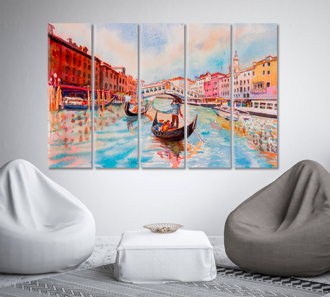 Venice Traveling In Gondola Canvas Print-Canvas Print-CetArt-1 Panel-24x16 inches-CetArt