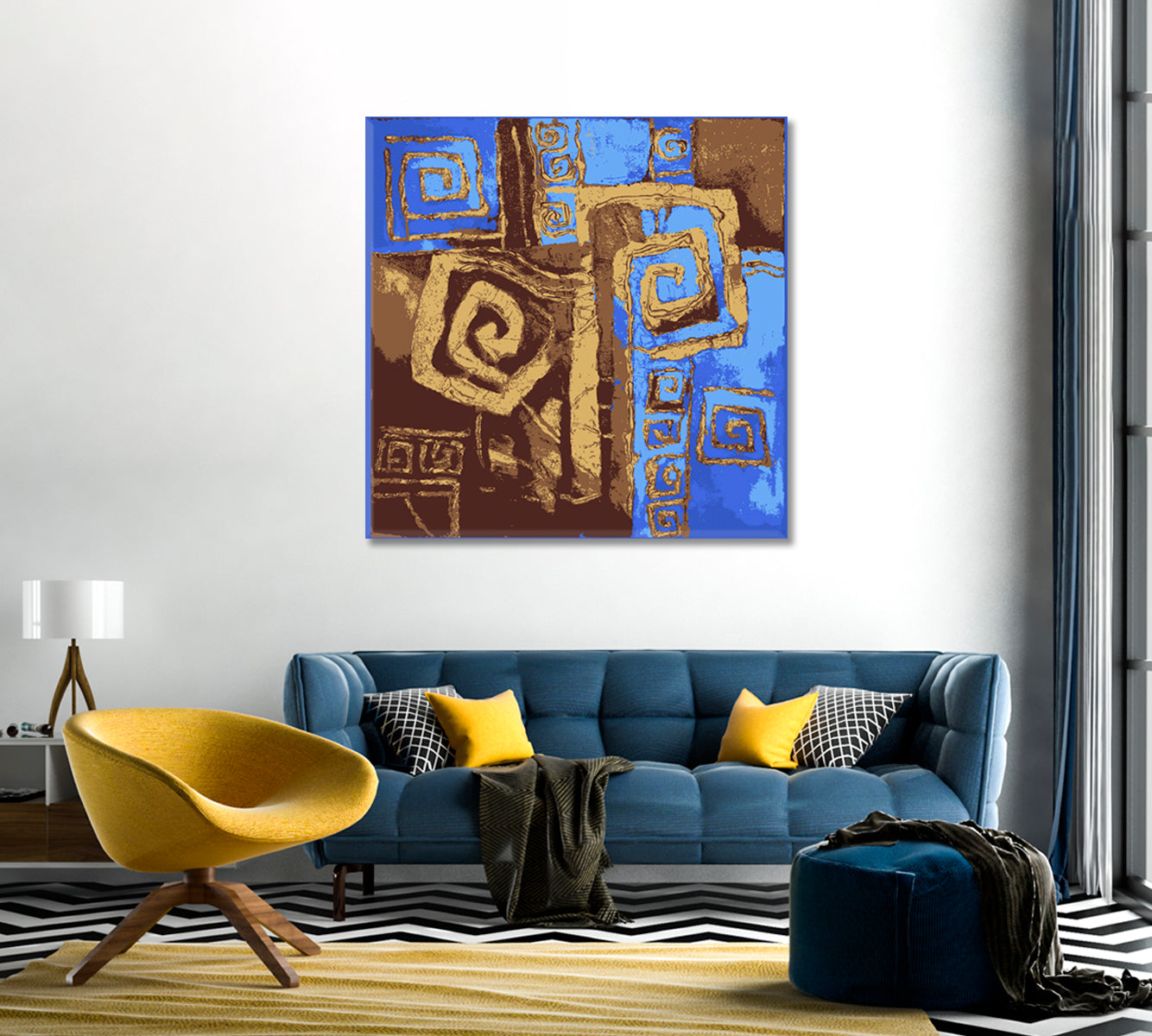 Abstract Ancient Greek Ornament Canvas Print-Canvas Print-CetArt-1 panel-12x12 inches-CetArt