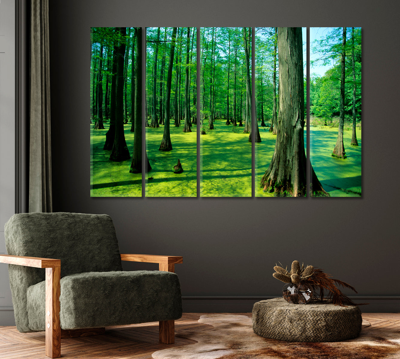 Heron Pond Bald Cypress Trees Illinois Canvas Print-Canvas Print-CetArt-1 Panel-24x16 inches-CetArt