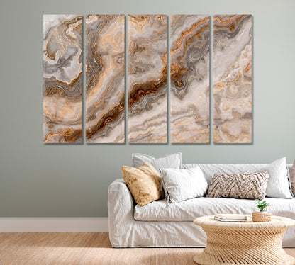 Beautiful Abstract Gray Marble with Gold Veins Canvas Print-Canvas Print-CetArt-1 Panel-24x16 inches-CetArt