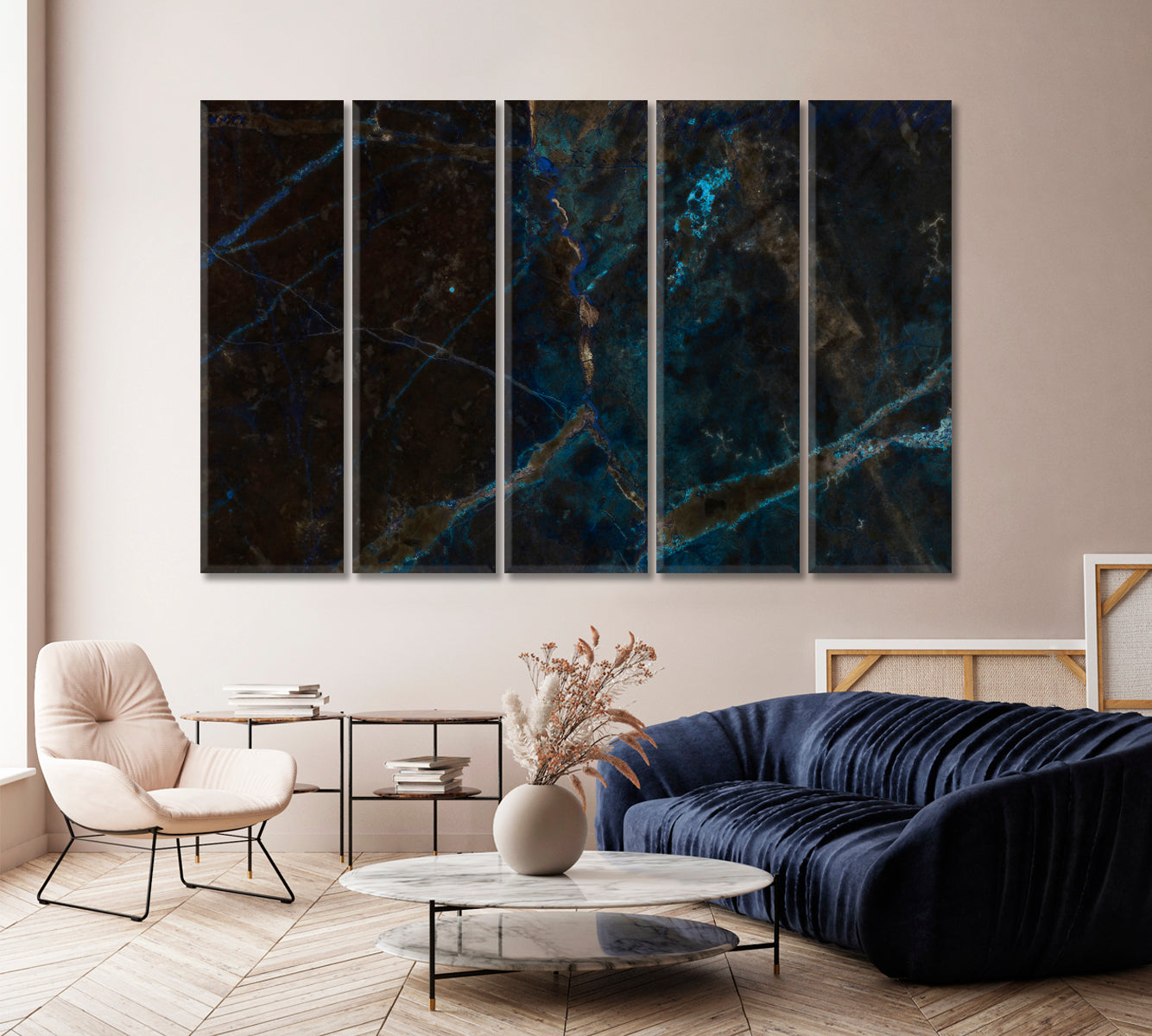 Abstract Natural Black Marble Canvas Print-Canvas Print-CetArt-1 Panel-24x16 inches-CetArt