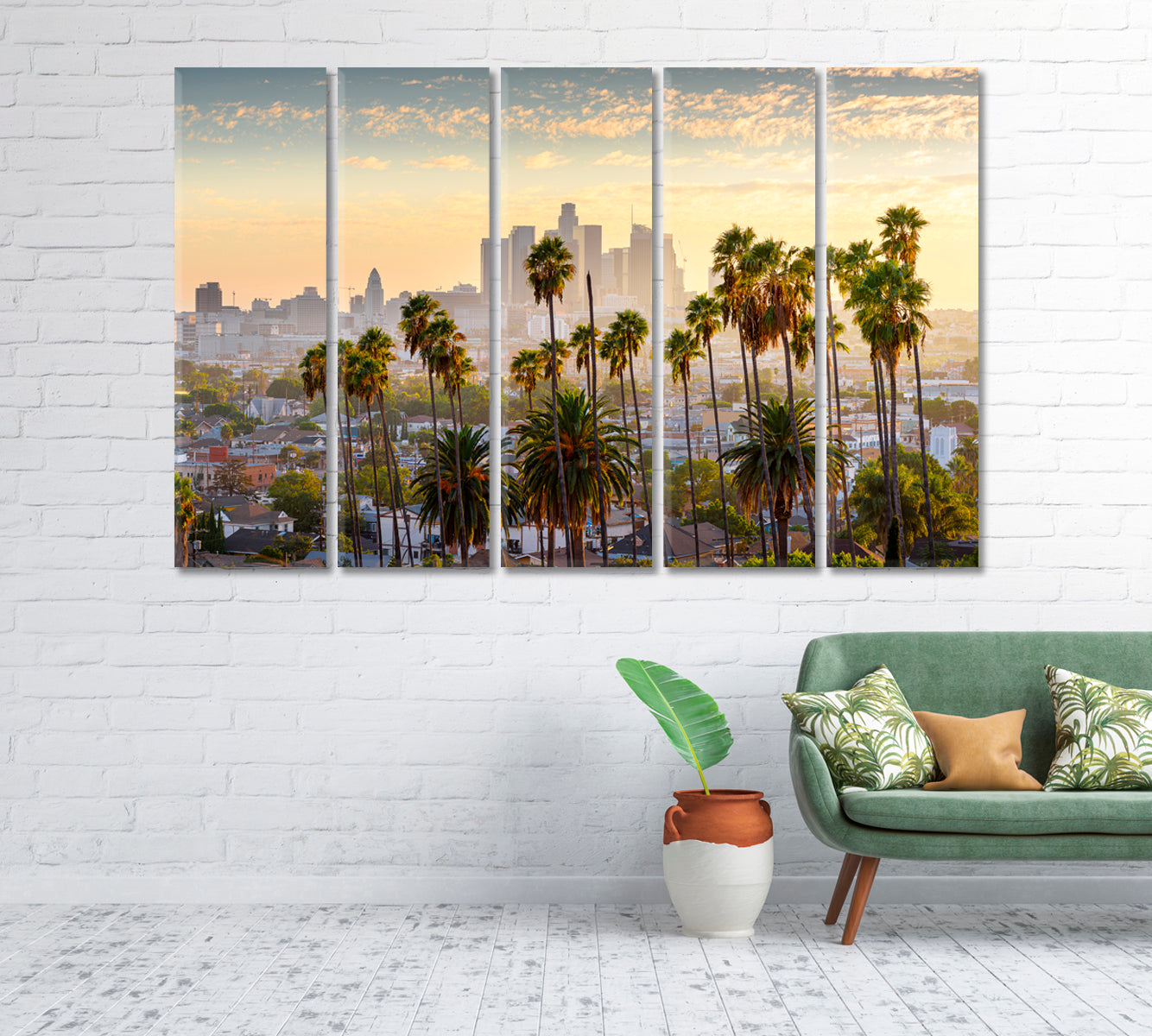 Downtown Los Angeles Skyline at Sunset Canvas Print-Canvas Print-CetArt-1 Panel-24x16 inches-CetArt