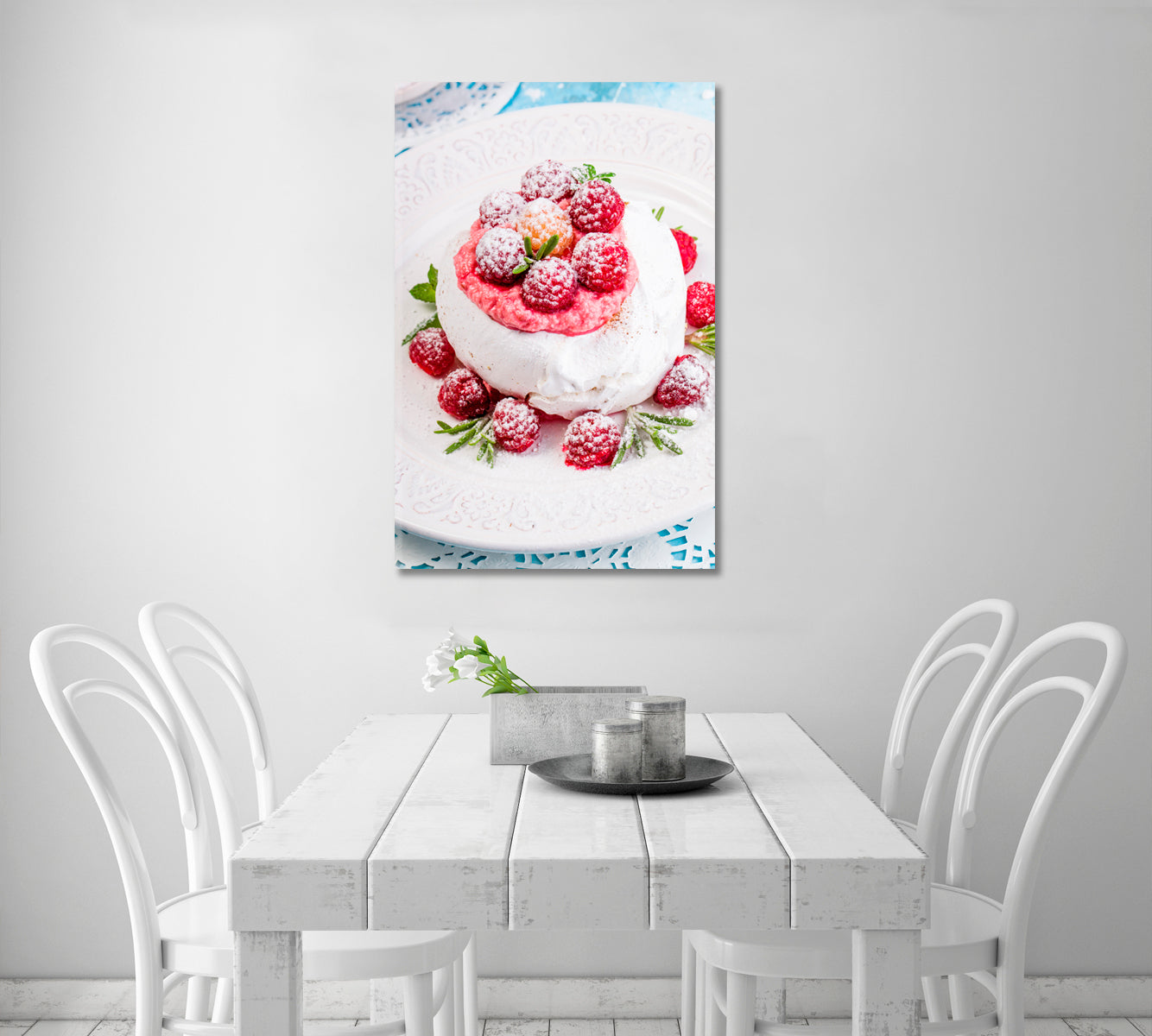 Meringue with Fresh Raspberries Canvas Print-Canvas Print-CetArt-1 panel-16x24 inches-CetArt