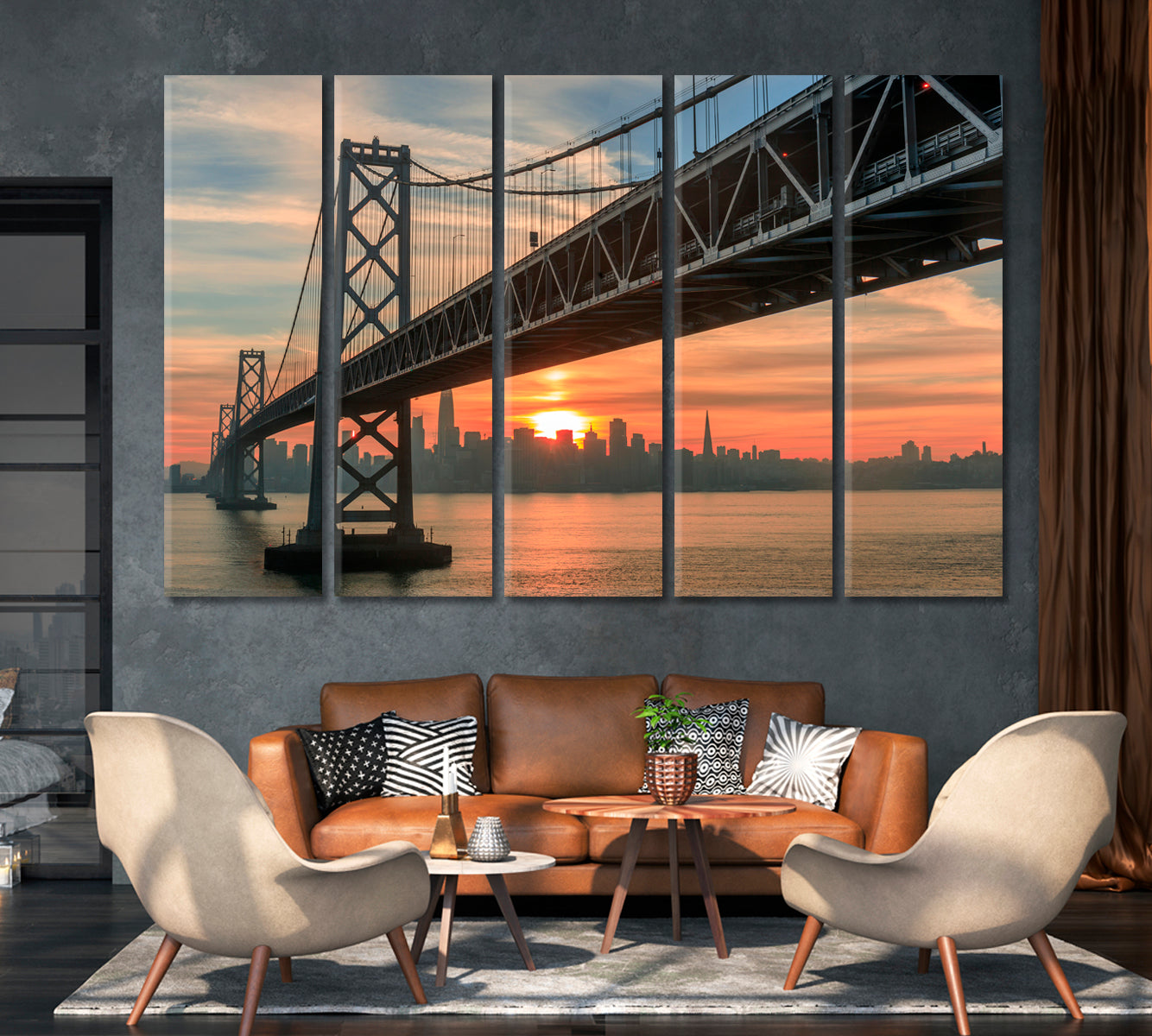 Golden Gate Bridge at Sunset San Francisco Canvas Print-Canvas Print-CetArt-1 Panel-24x16 inches-CetArt