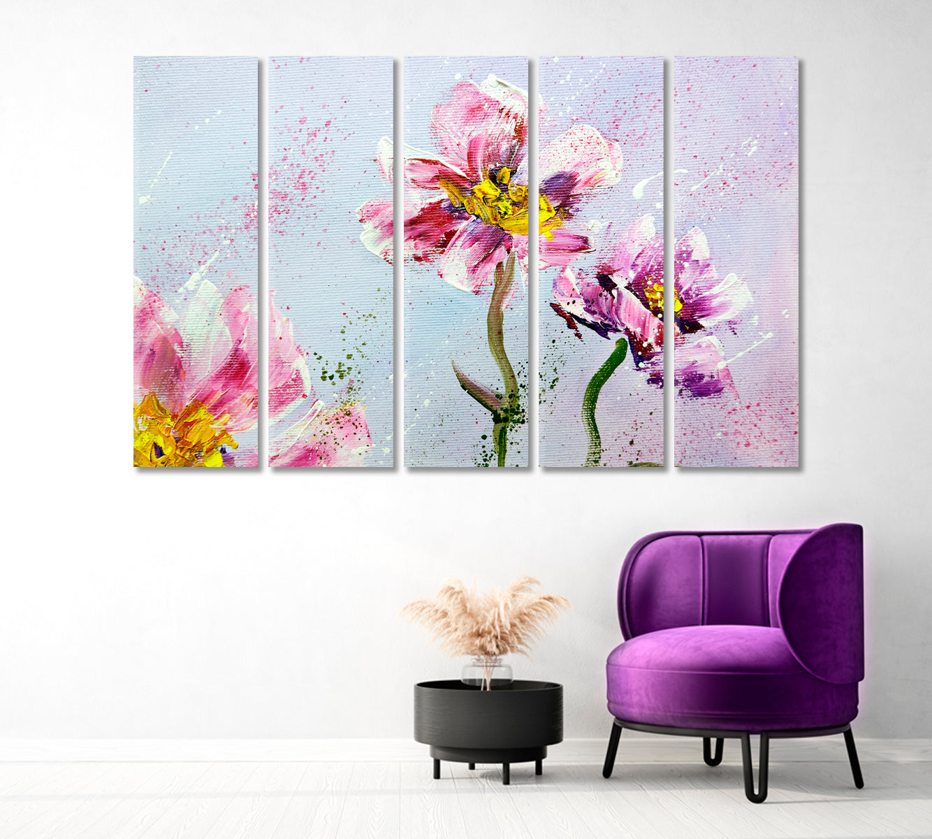 Abstract Tender Peonies Canvas Print-Canvas Print-CetArt-1 Panel-24x16 inches-CetArt