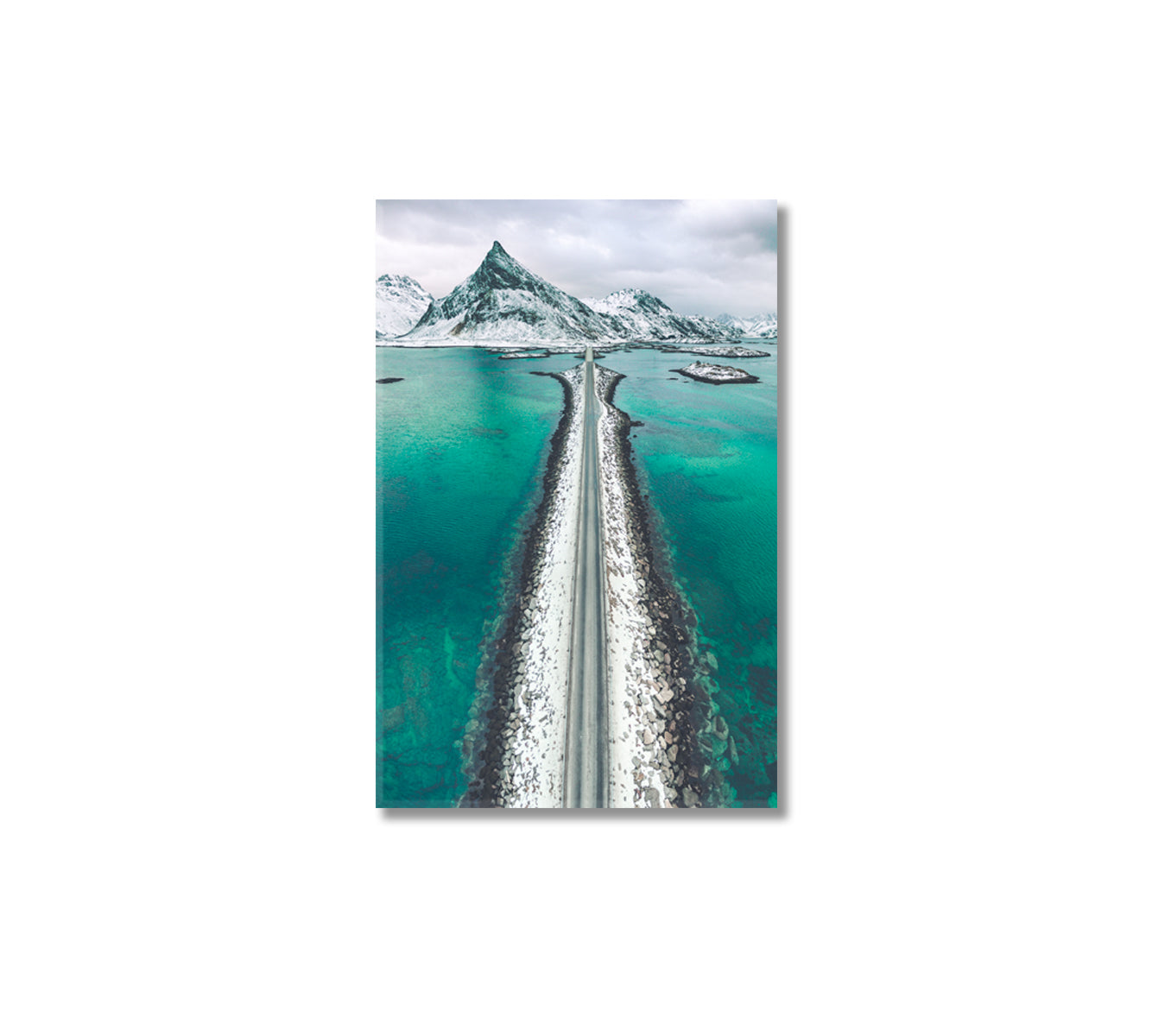 Ostend Mount And Asphalt Road Lofoten Islands Norway Canvas Print-Canvas Print-CetArt-1 panel-16x24 inches-CetArt