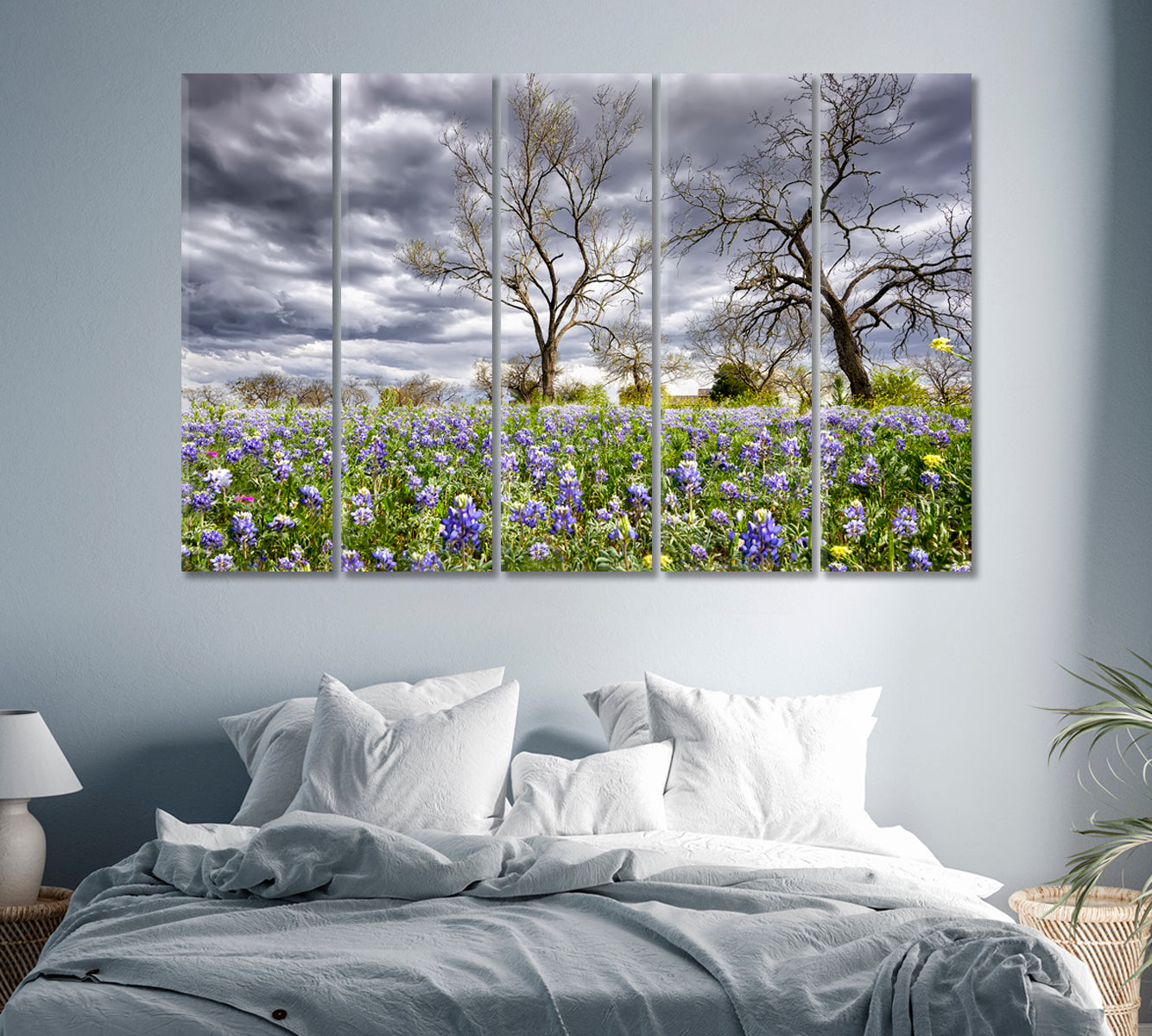 Bluebonnets Field Texas Canvas Print-Canvas Print-CetArt-1 Panel-24x16 inches-CetArt