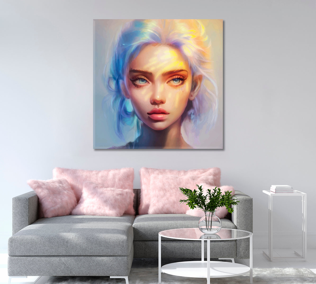 Incredibly Beautiful Girl Portrait Canvas Print-Canvas Print-CetArt-1 panel-12x12 inches-CetArt