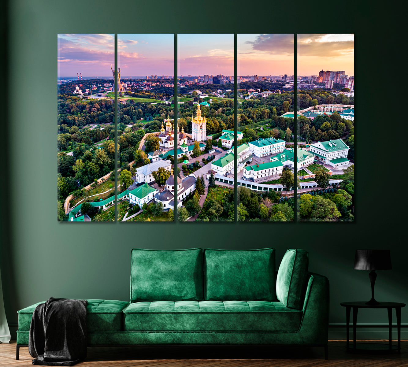 Kiev Pechersk Lavra and the Motherland Monument Kiev Ukraine Canvas Print-Canvas Print-CetArt-1 Panel-24x16 inches-CetArt