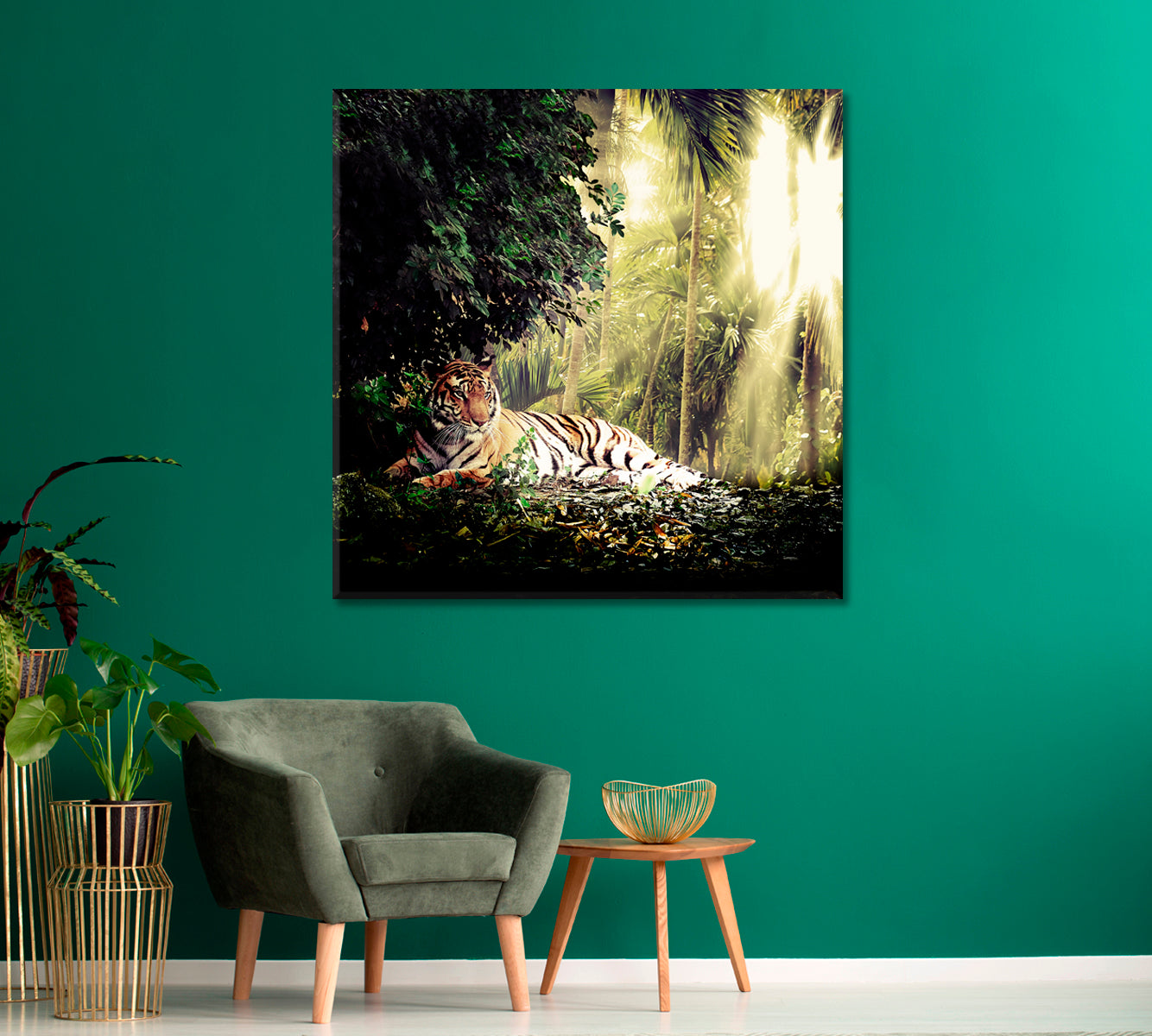 Sumatran Tiger in Rainforest Canvas Print-Canvas Print-CetArt-1 panel-12x12 inches-CetArt