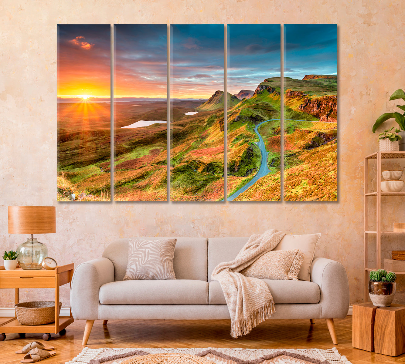 Sunrise over Winding Mountain Road Scotland Canvas Print-Canvas Print-CetArt-1 Panel-24x16 inches-CetArt