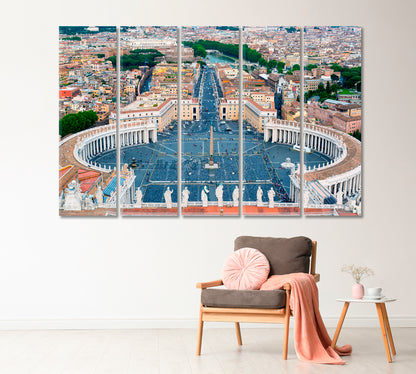 St Peter Square Vatican Rome Canvas Print-Canvas Print-CetArt-1 Panel-24x16 inches-CetArt