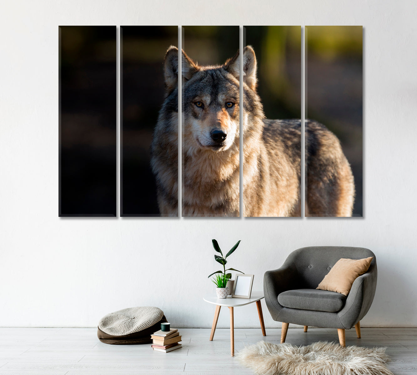 Stately Gray Wolf Canvas Print-Canvas Print-CetArt-1 Panel-24x16 inches-CetArt