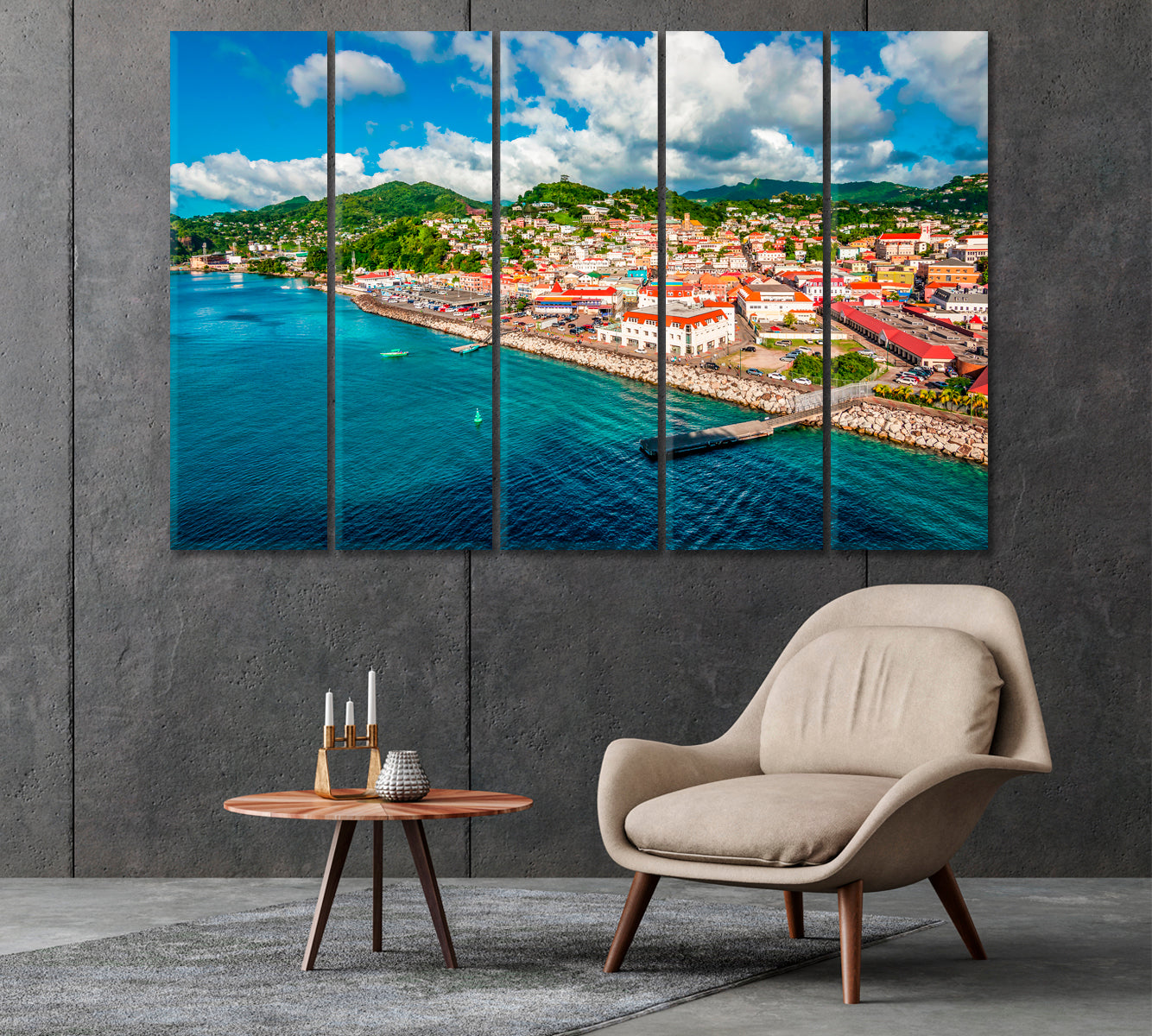 Coastal City Saint George's Grenada Caribbean Islands Canvas Print-Canvas Print-CetArt-1 Panel-24x16 inches-CetArt