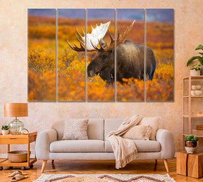 Elk in Autumn Field Canvas Print-Canvas Print-CetArt-1 Panel-24x16 inches-CetArt