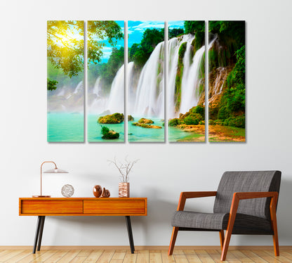 Ban Gioc Detian Waterfall Asia Canvas Print-Canvas Print-CetArt-1 Panel-24x16 inches-CetArt