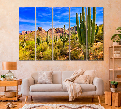 Saguaro Cactus in Sonoran Desert Arizona Canvas Print-Canvas Print-CetArt-1 Panel-24x16 inches-CetArt