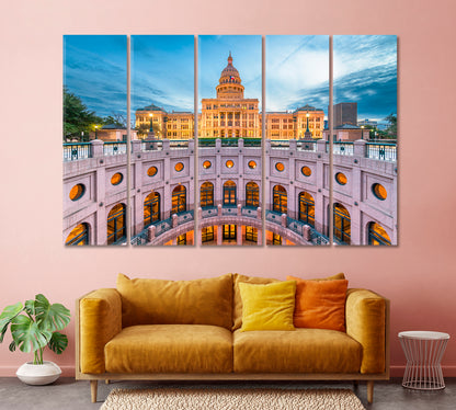 Texas State Capitol in Austin USA Canvas Print-Canvas Print-CetArt-1 Panel-24x16 inches-CetArt