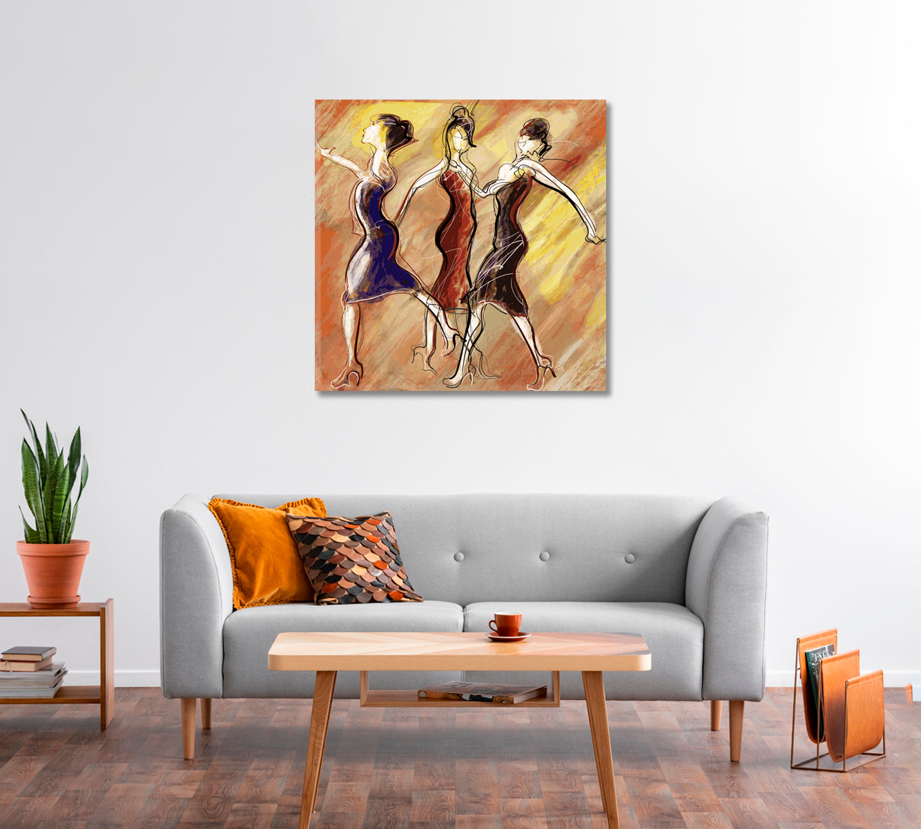 Abstract Dancing Women Canvas Print-Canvas Print-CetArt-1 panel-12x12 inches-CetArt