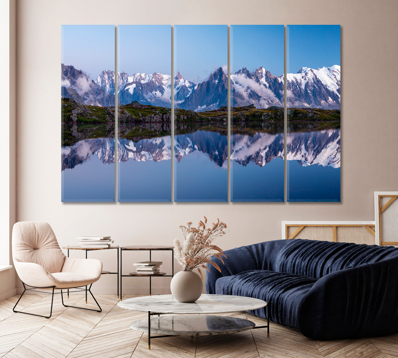 Mont Blanc Reflection in Lac Blanc Lake Chamonix France Canvas Print-Canvas Print-CetArt-1 Panel-24x16 inches-CetArt