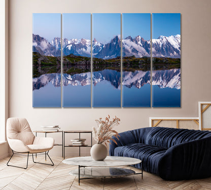 Mont Blanc Reflection in Lac Blanc Lake Chamonix France Canvas Print-Canvas Print-CetArt-1 Panel-24x16 inches-CetArt