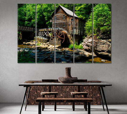 Glade Creek Grist Mill in Babcock State Park USA Canvas Print-Canvas Print-CetArt-1 Panel-24x16 inches-CetArt