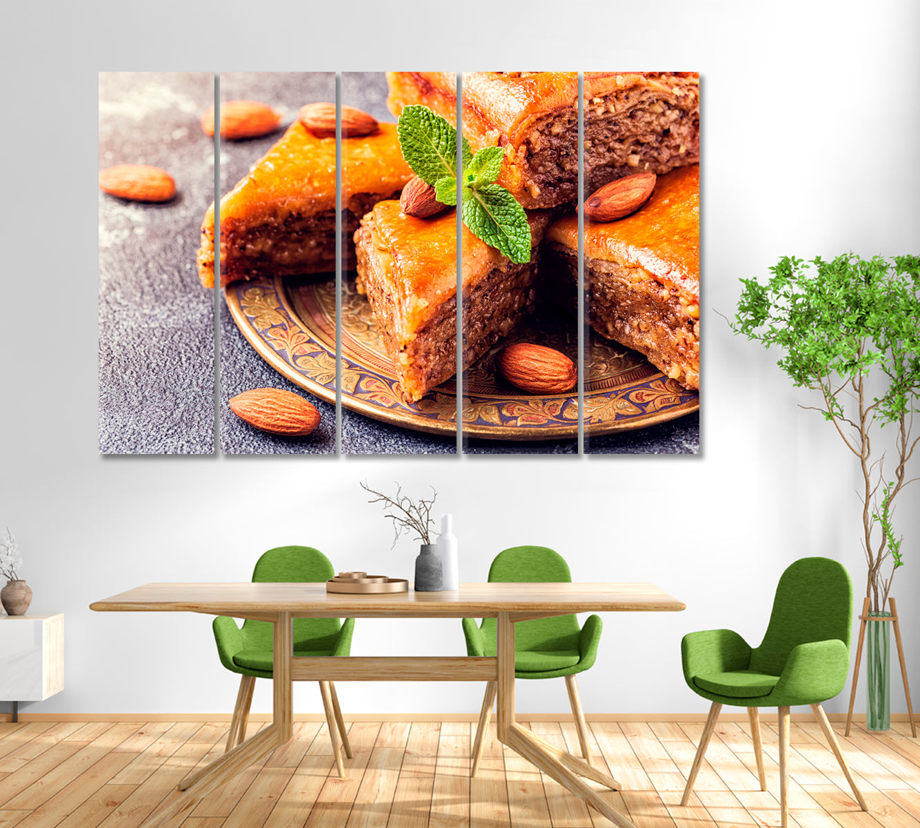 Baklava with Nuts and Honey Canvas Print-Canvas Print-CetArt-1 Panel-24x16 inches-CetArt