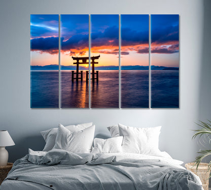 Torii Gate on Lake Biwa in Japan Canvas Print-Canvas Print-CetArt-1 Panel-24x16 inches-CetArt