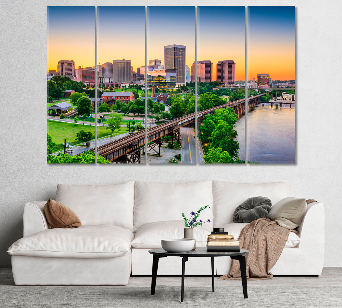 Skyscrapers of Richmond Virginia USA Canvas Print-Canvas Print-CetArt-1 Panel-24x16 inches-CetArt