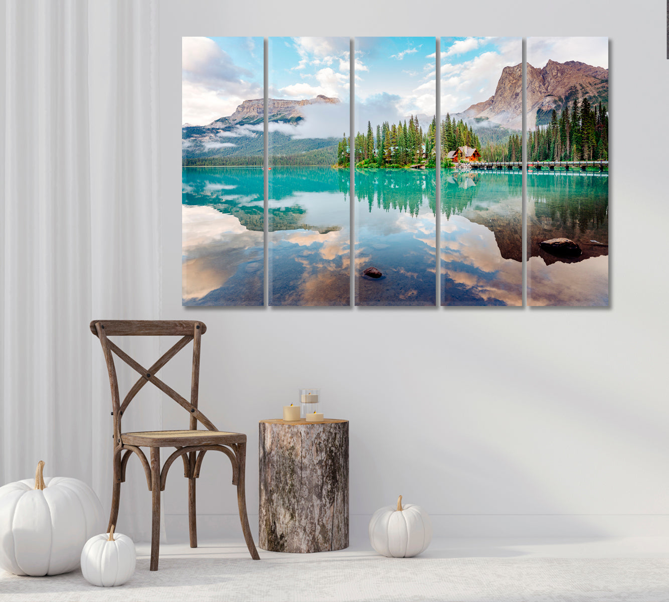 Amazing Emerald Lake in Yoho National Park Canvas Print-Canvas Print-CetArt-1 Panel-24x16 inches-CetArt