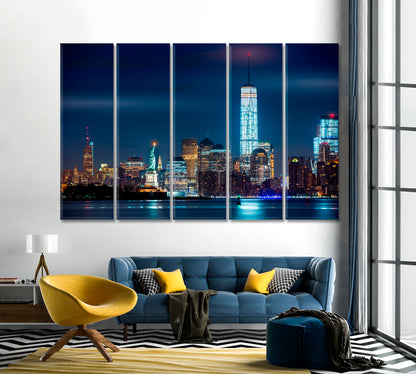 Statue Liberty Freedom Tower Empire State New York Canvas Print-Canvas Print-CetArt-1 Panel-24x16 inches-CetArt